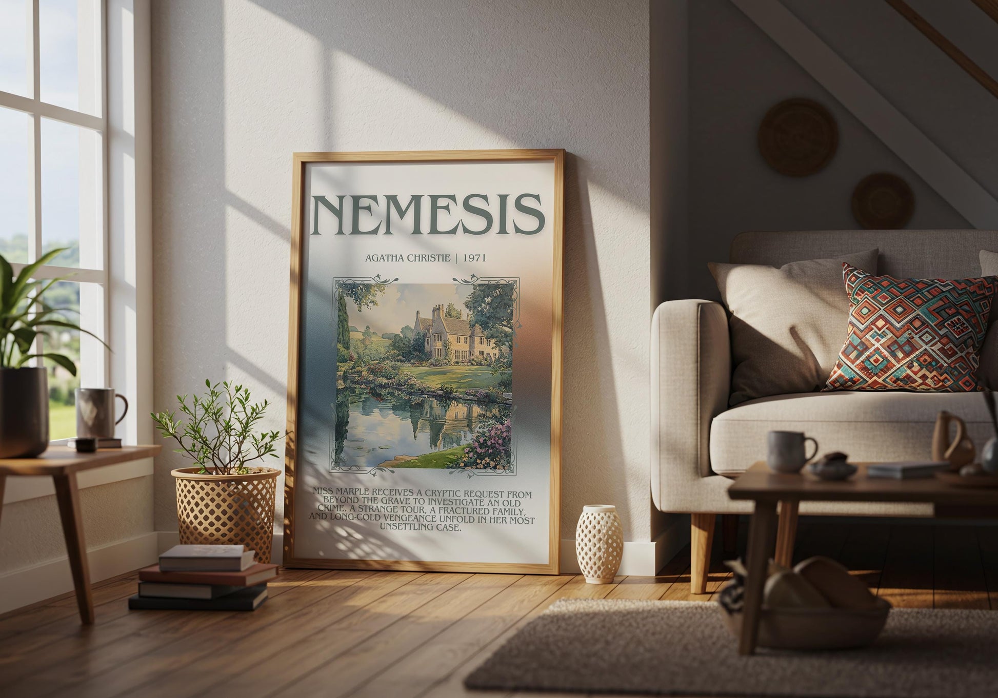 Nemesis by Agatha Christie | Descriptive Book Poster | Blurby