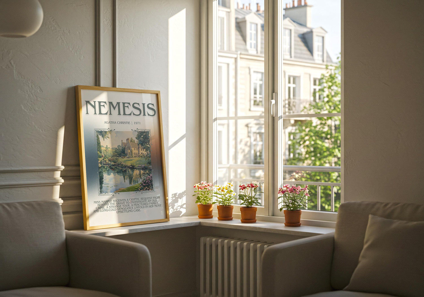 Nemesis by Agatha Christie | Descriptive Book Poster | Blurby