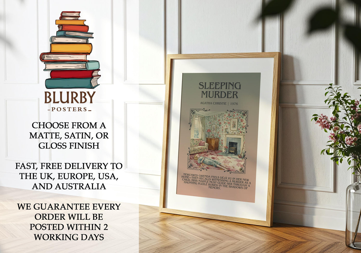 Sleeping Murder by Agatha Christie | Descriptive Book Poster | Blurby