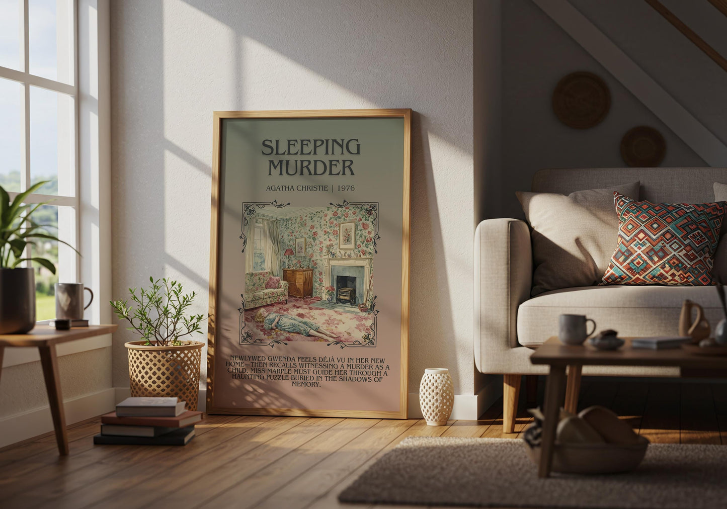 Sleeping Murder by Agatha Christie | Descriptive Book Poster | Blurby