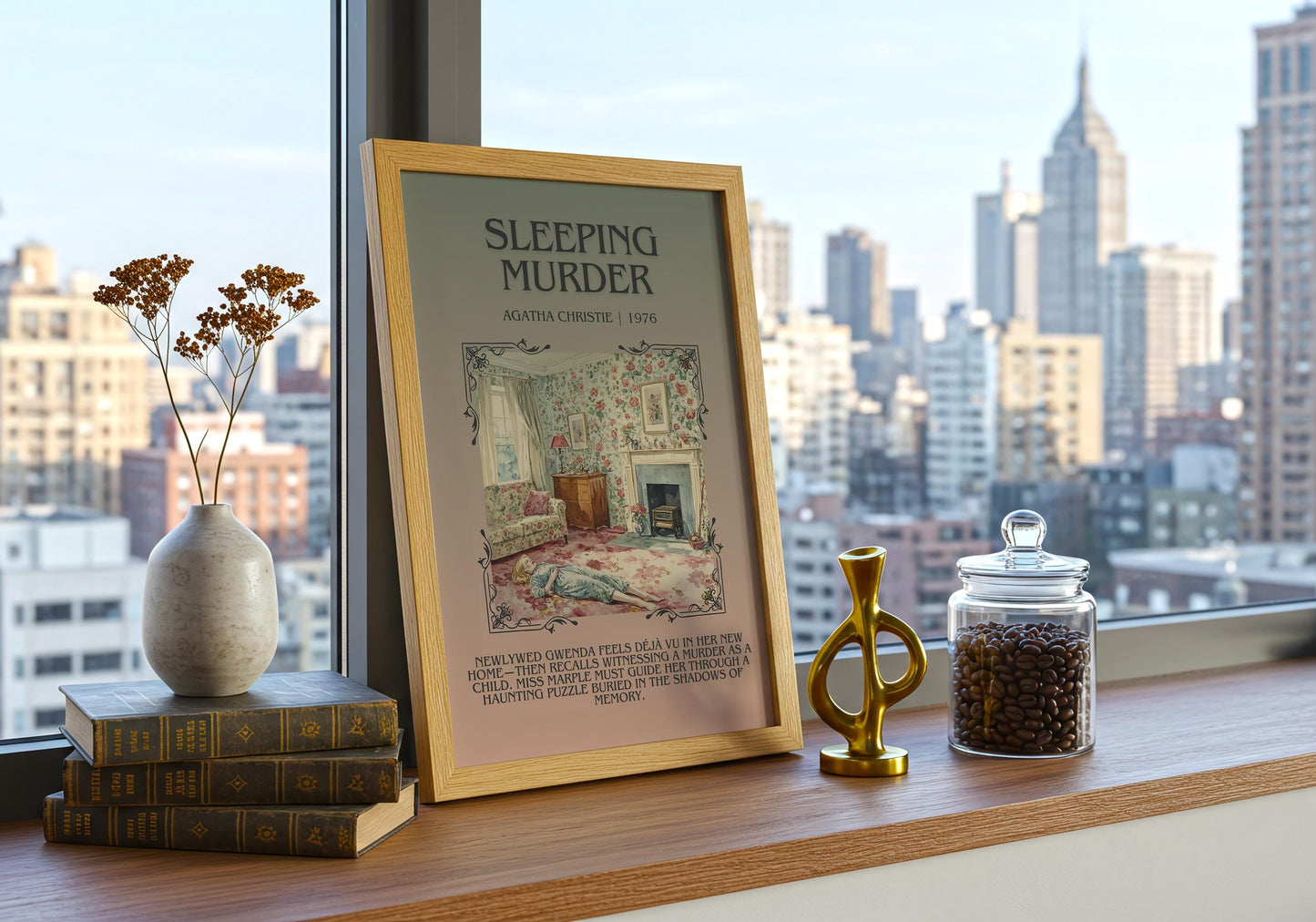 Sleeping Murder by Agatha Christie | Descriptive Book Poster | Blurby