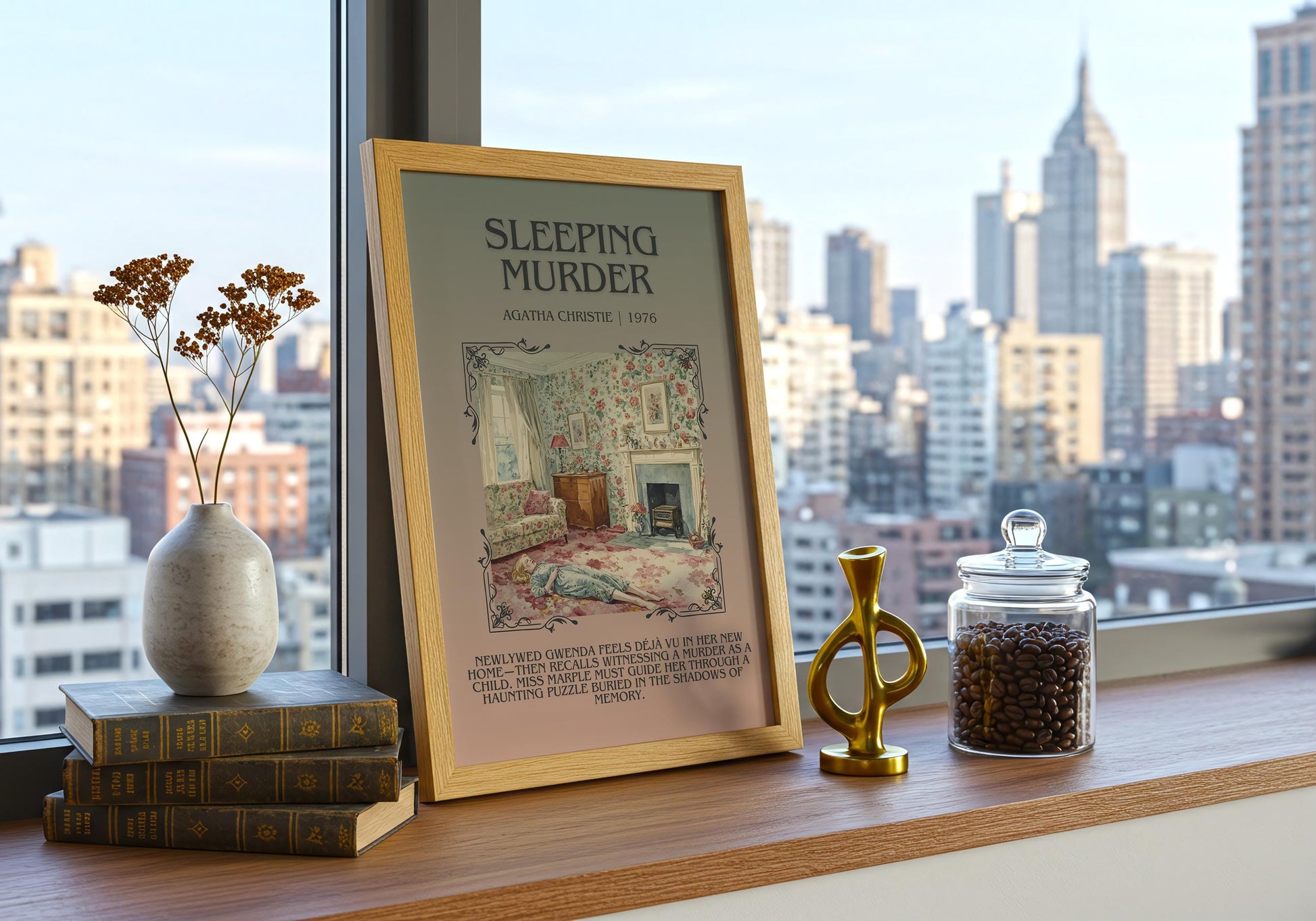 Sleeping Murder by Agatha Christie | Descriptive Book Poster | Blurby