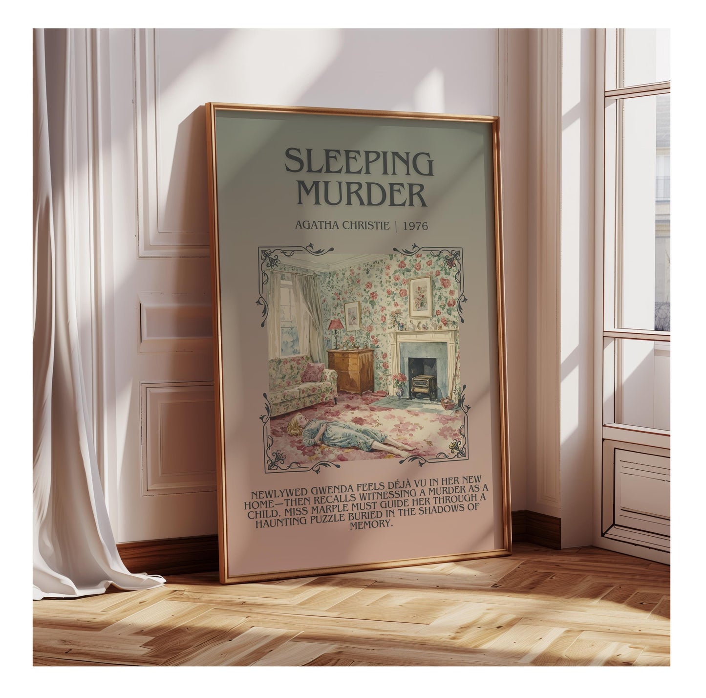 Sleeping Murder by Agatha Christie | Descriptive Book Poster | Blurby