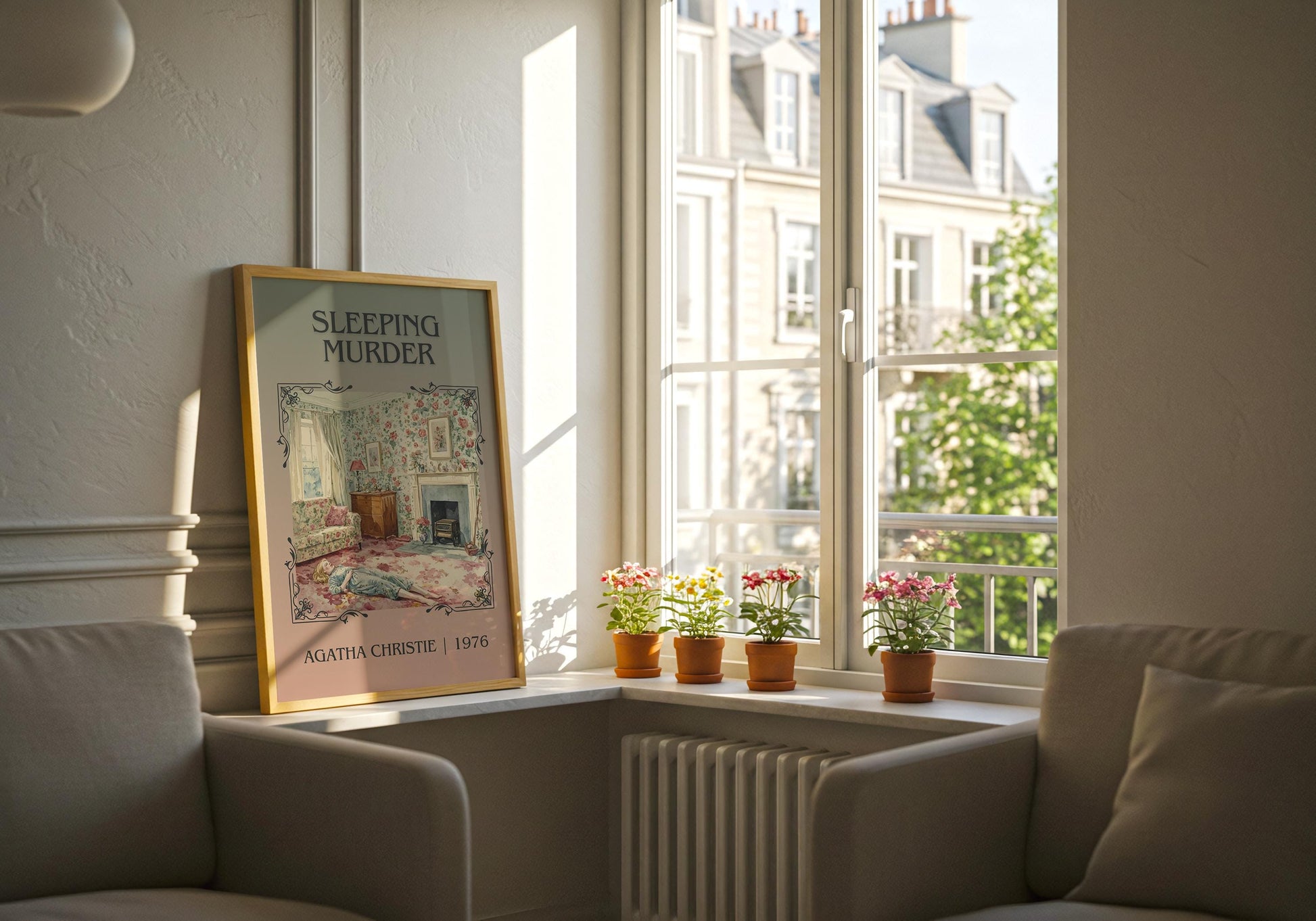 Sleeping Murder by Agatha Christie | Descriptive Book Poster | Minimalist