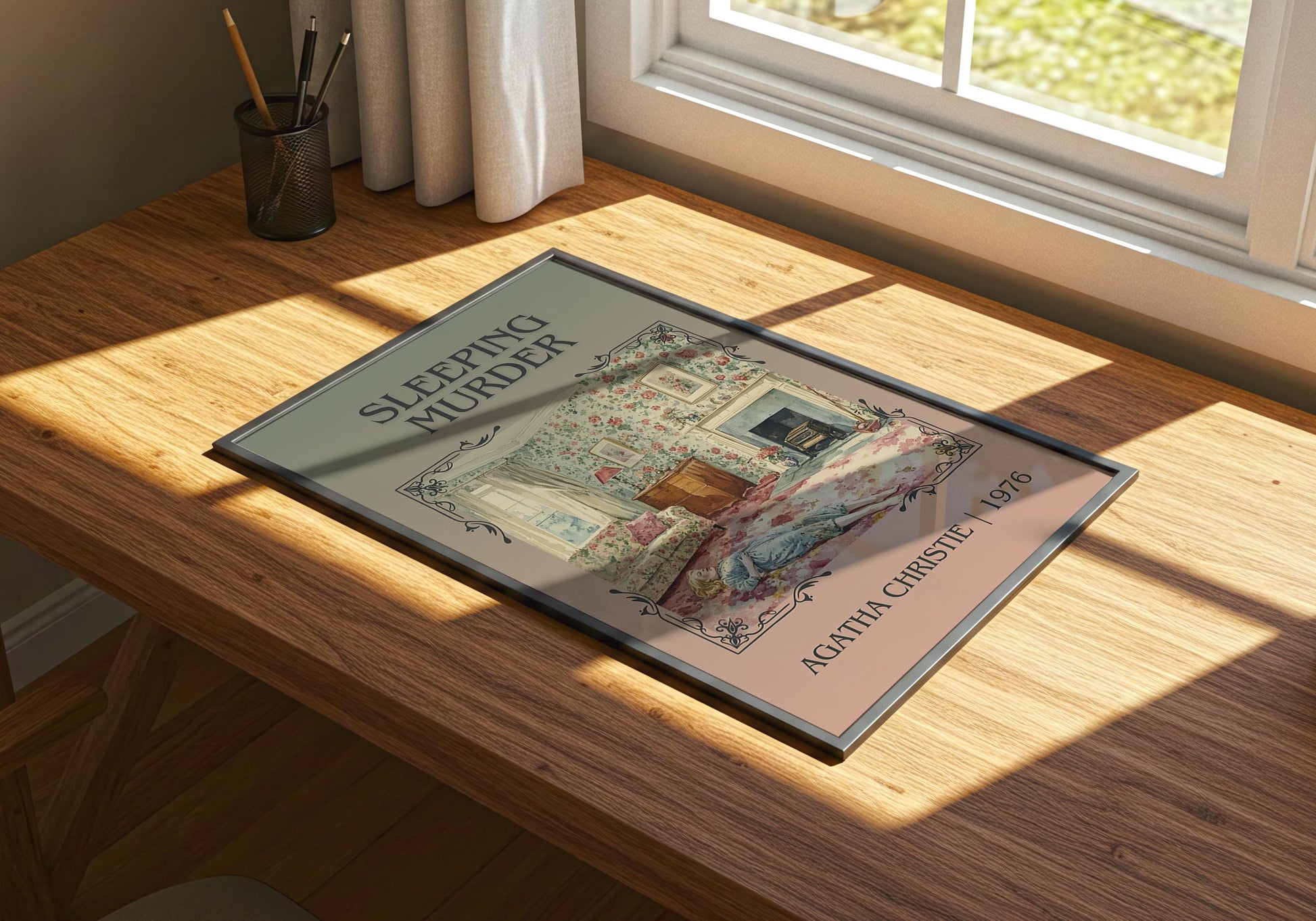 Sleeping Murder by Agatha Christie | Descriptive Book Poster | Minimalist