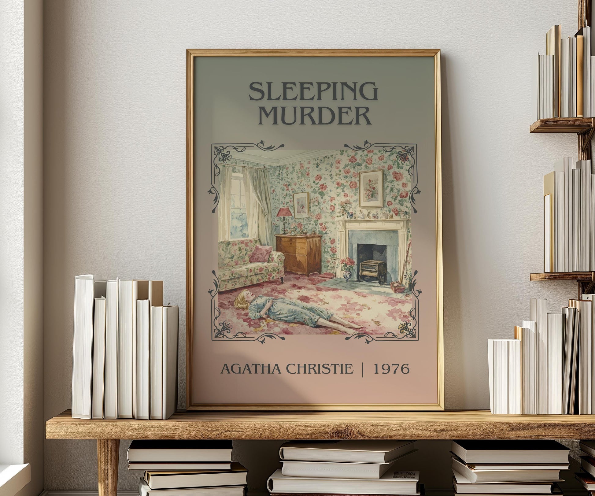 Sleeping Murder by Agatha Christie | Descriptive Book Poster | Minimalist