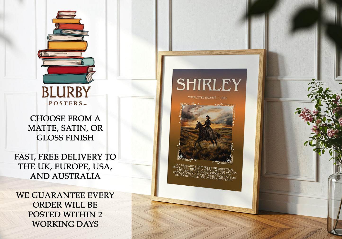 Shirley by Charlotte Bronte | Descriptive Book Poster | Blurby