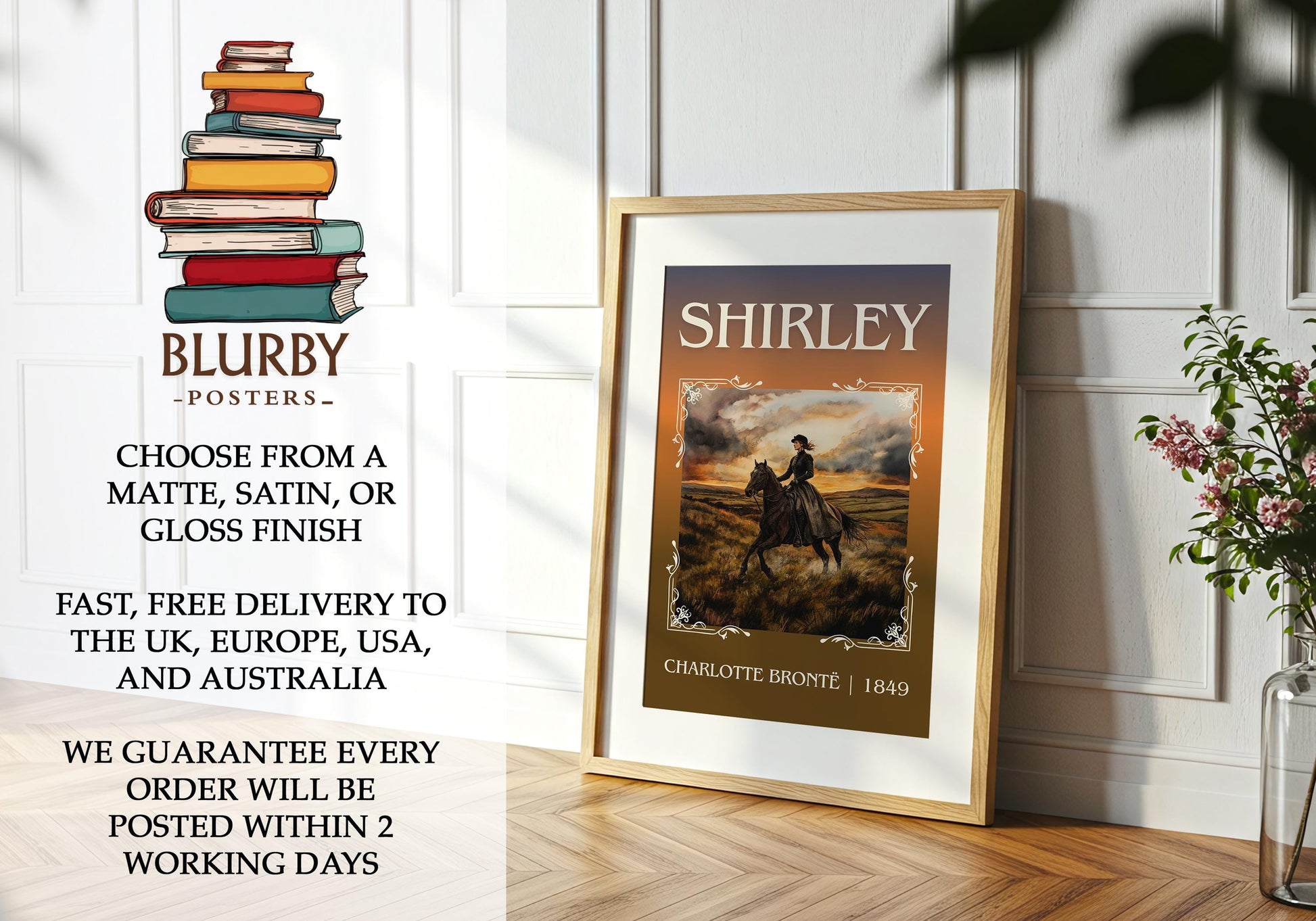 Shirley by Charlotte Bronte | Descriptive Book Poster | Minimalist