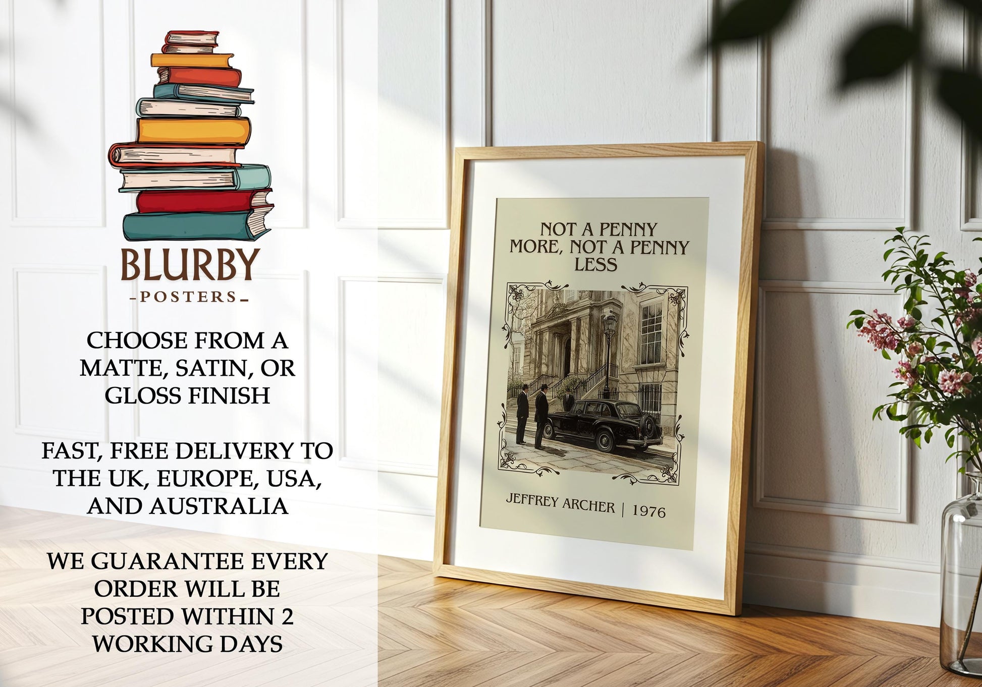 Not A Penny More, Not A Penny Less by Jeffrey Archer | Descriptive Book Poster | Minimalist