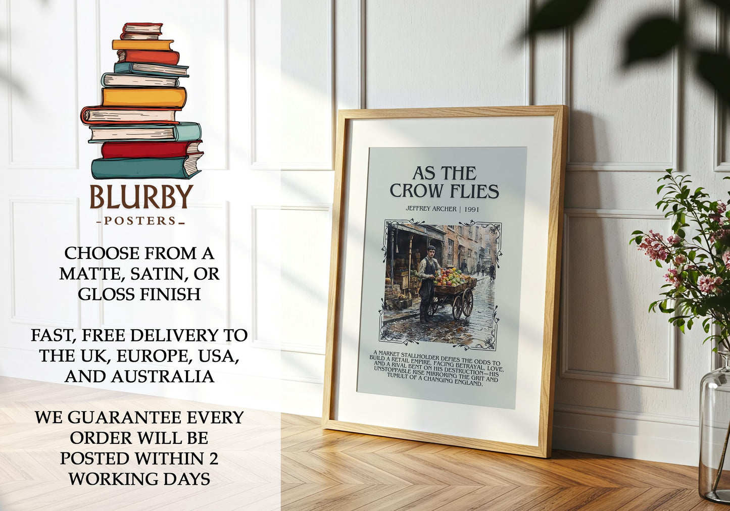 As The Crow Flies by Jeffrey Archer | Descriptive Book Poster | Blurby