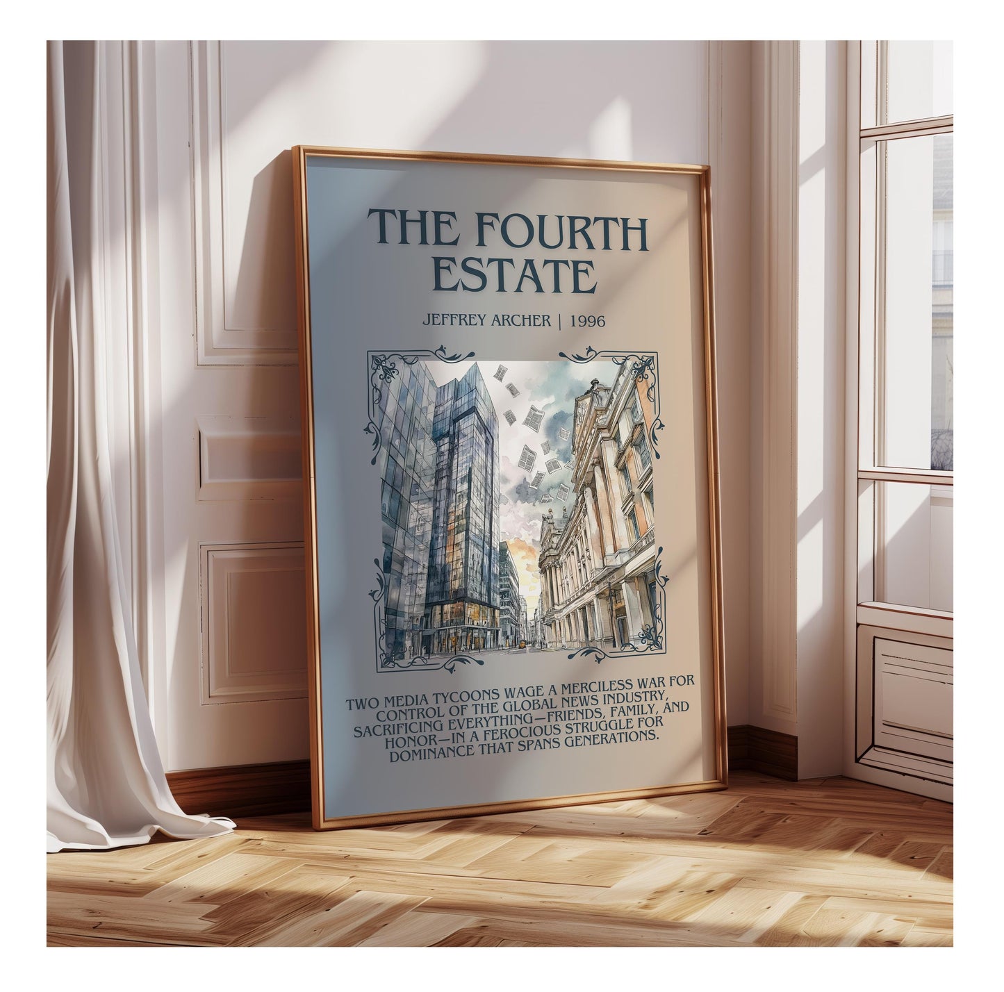 The Fourth Estate by Jeffrey Archer | Descriptive Book Poster | Blurby