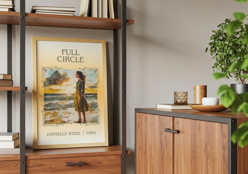 Full Circle classic book art print framed by window – literary home decor