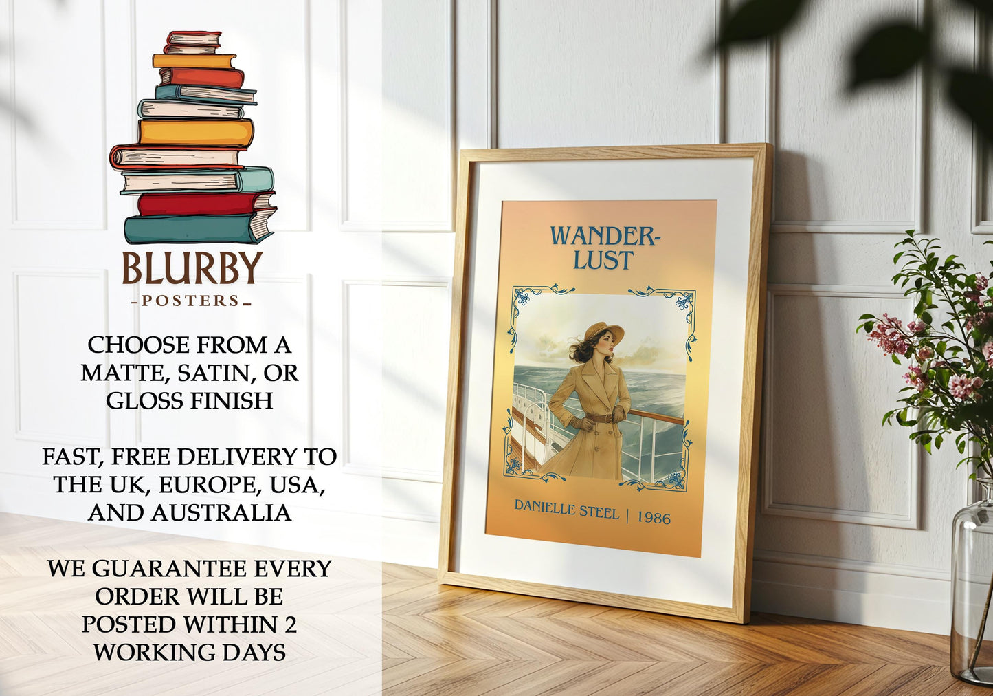 Wanderlust by Danielle Steel | Descriptive Book Poster | Minimalist