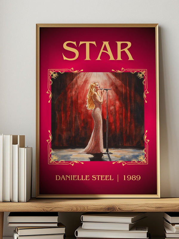 Star classic book art print in frame leaning in hallway – romance wall art