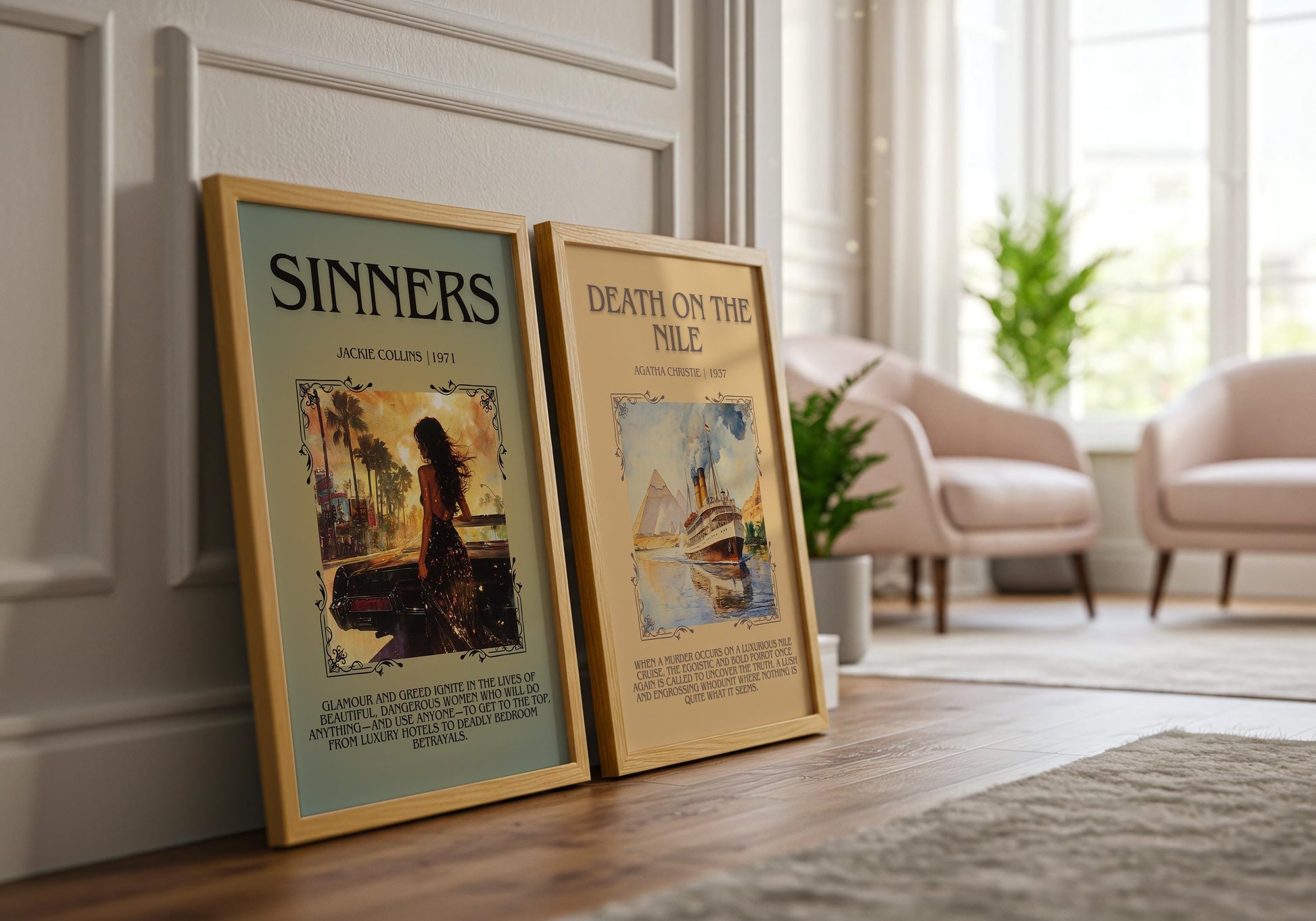 Sinners by Jackie Collins | Descriptive Book Poster | Blurby