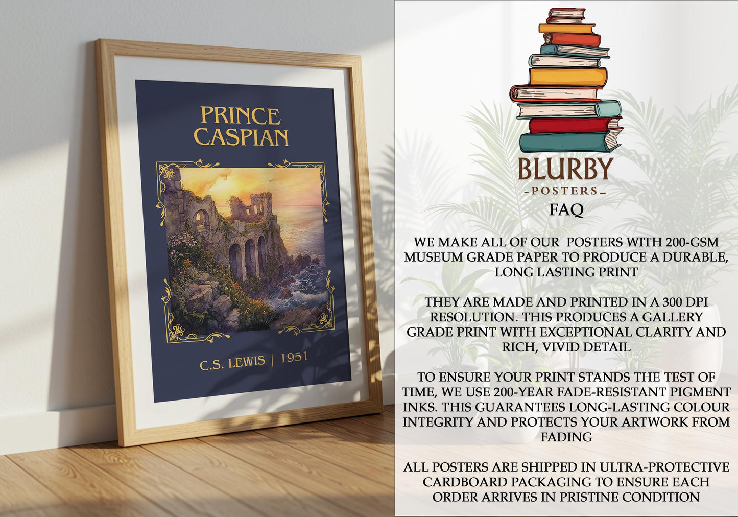 Prince Caspian by C.S. Lewis | Descriptive Book Poster | Minimalist