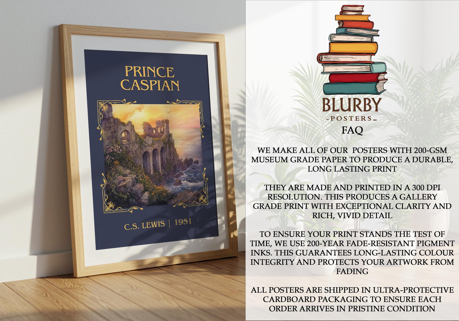 Prince Caspian by C.S. Lewis | Descriptive Book Poster | Minimalist