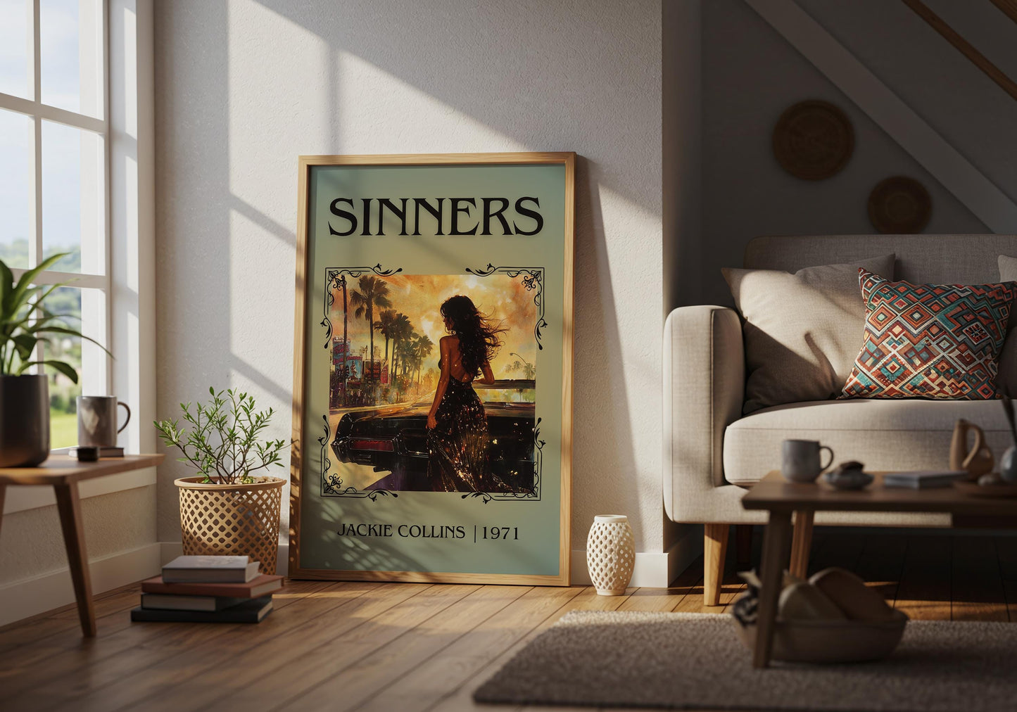 Sinners by Jackie Collins | Descriptive Book Poster | Minimalist