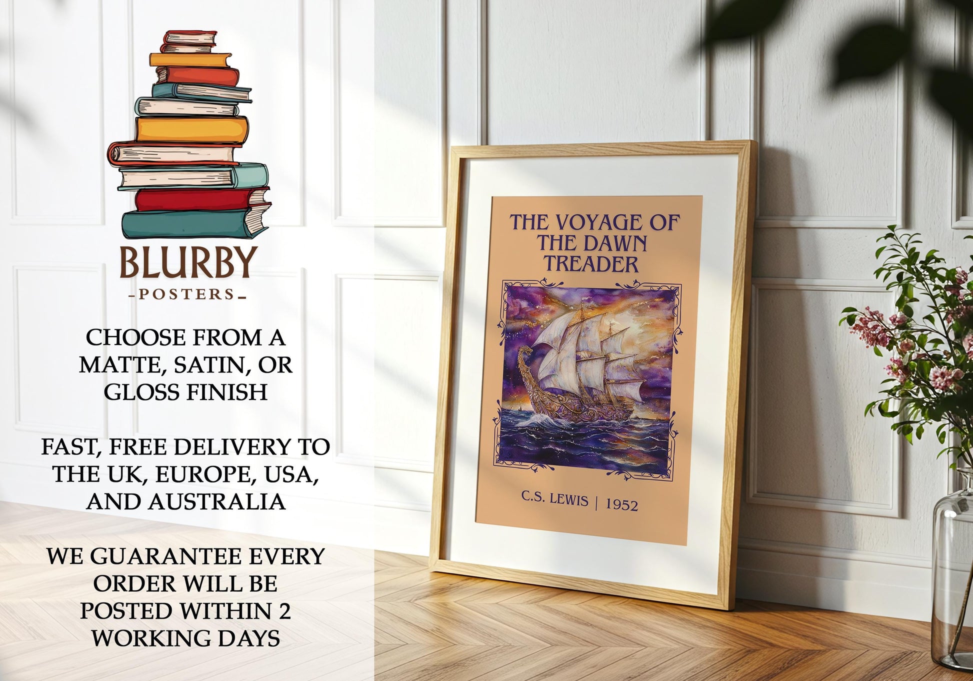 The Voyage Of The Dawn Treader by C.S. Lewis | Descriptive Book Poster | Minimalist