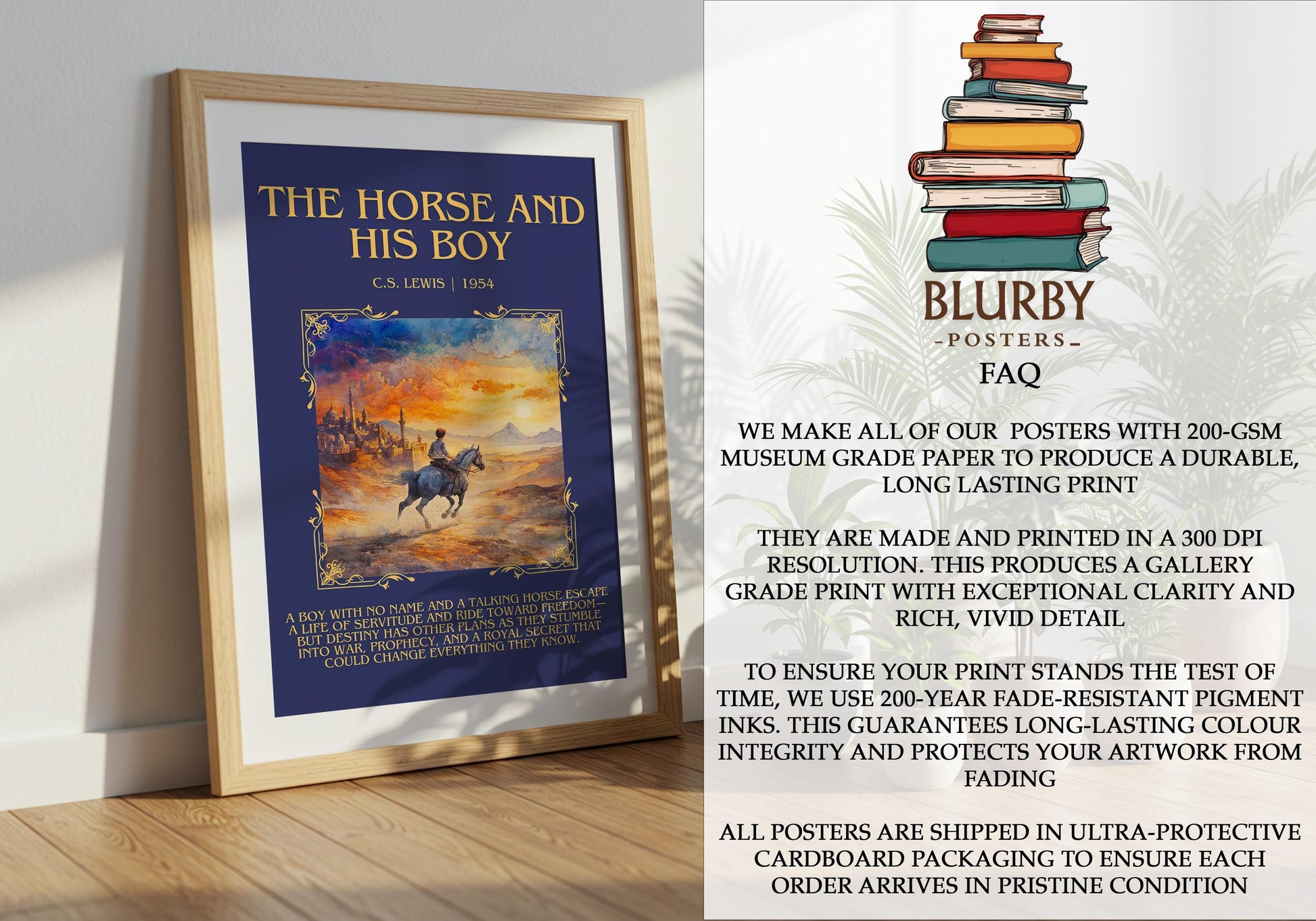 The Horse And His Boy by C.S. Lewis | Descriptive Book Poster | Blurby