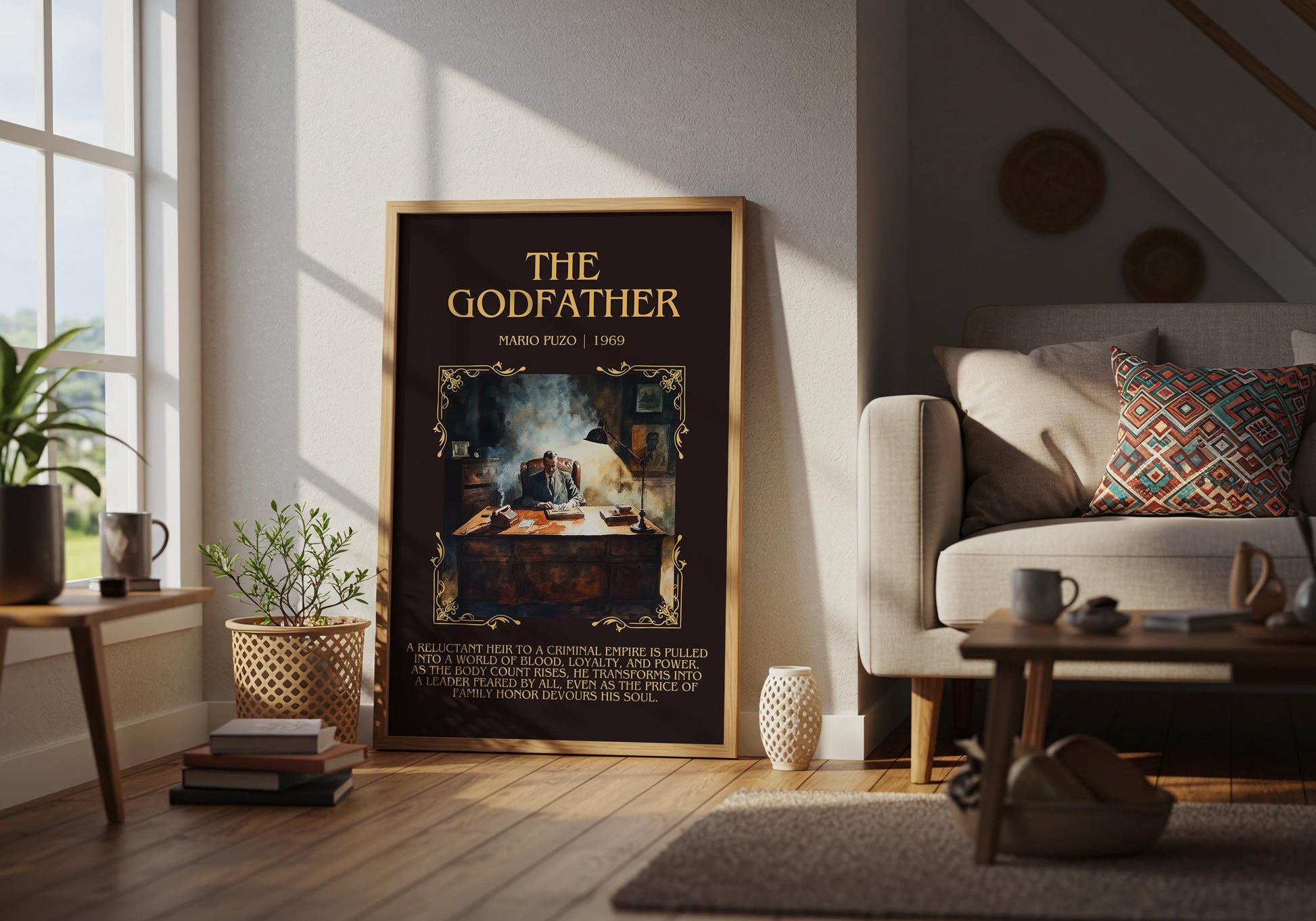 The Godfather by Mario Puzo | Descriptive Book Poster | Blurby