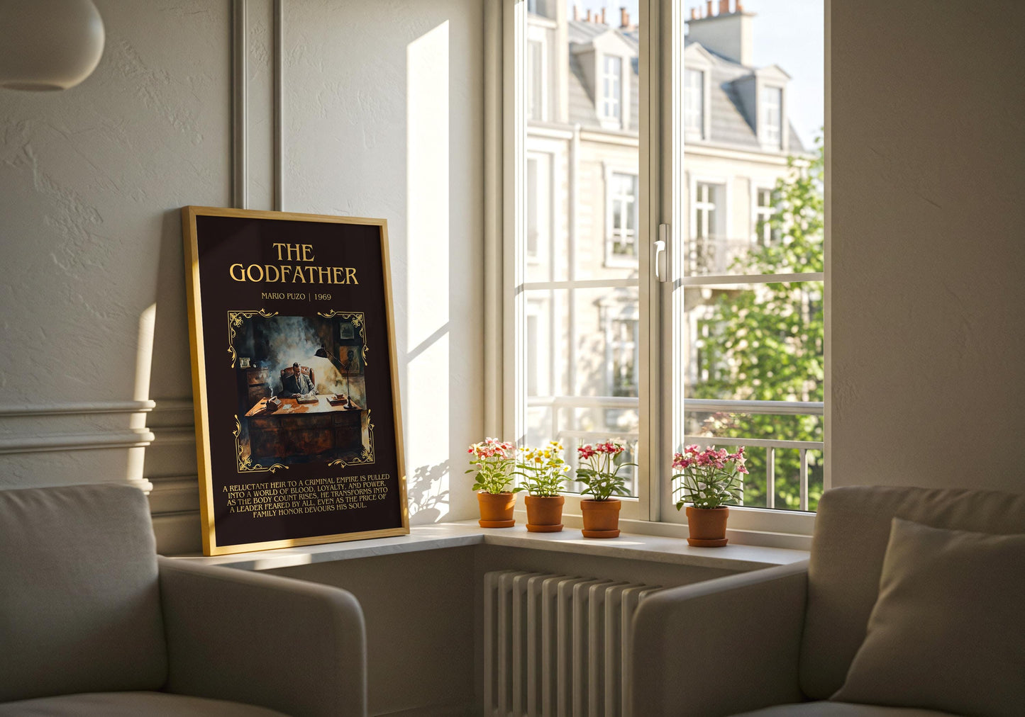 The Godfather by Mario Puzo | Descriptive Book Poster | Blurby