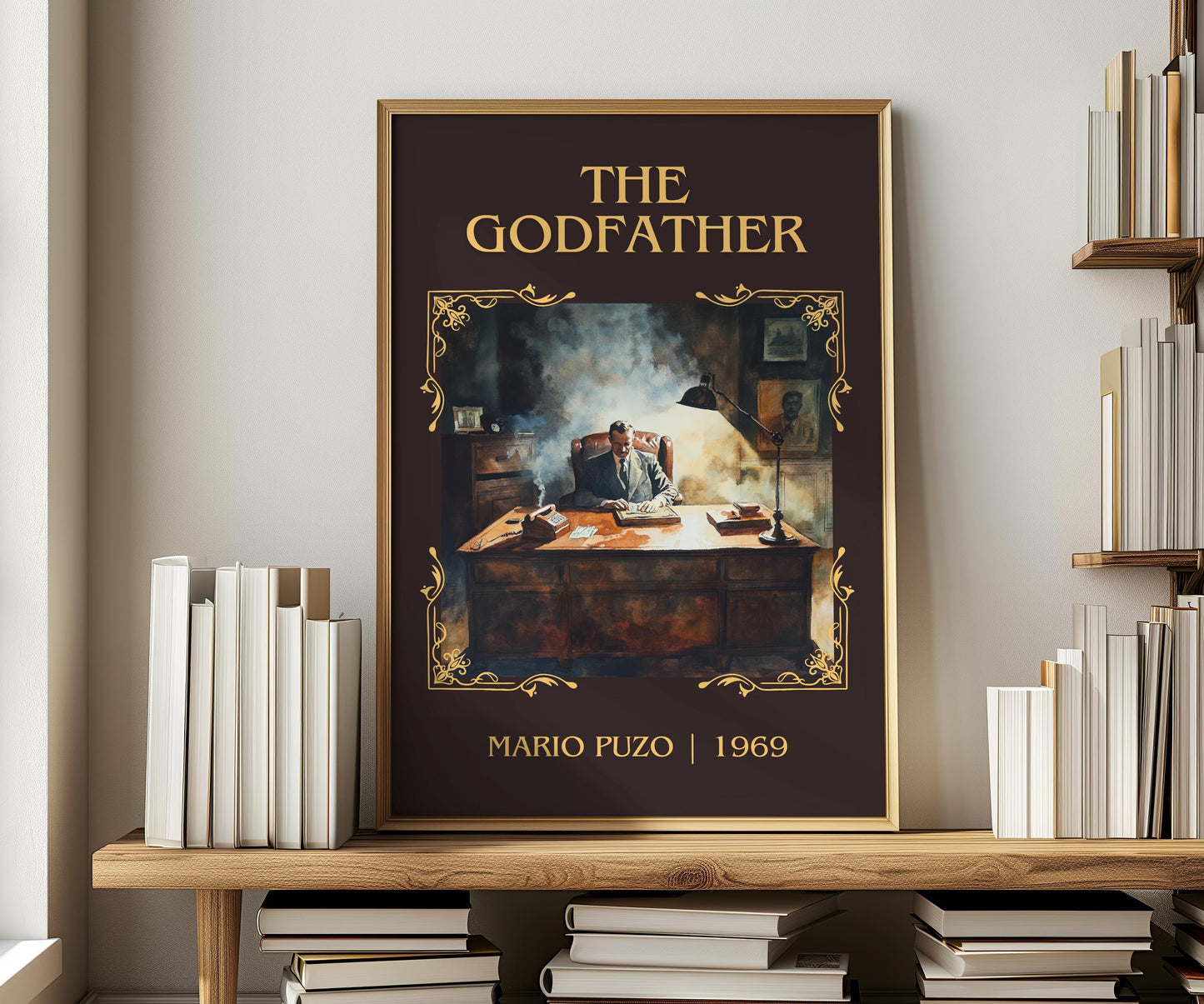The Godfather by Mario Puzo | Descriptive Book Poster | Minimalist