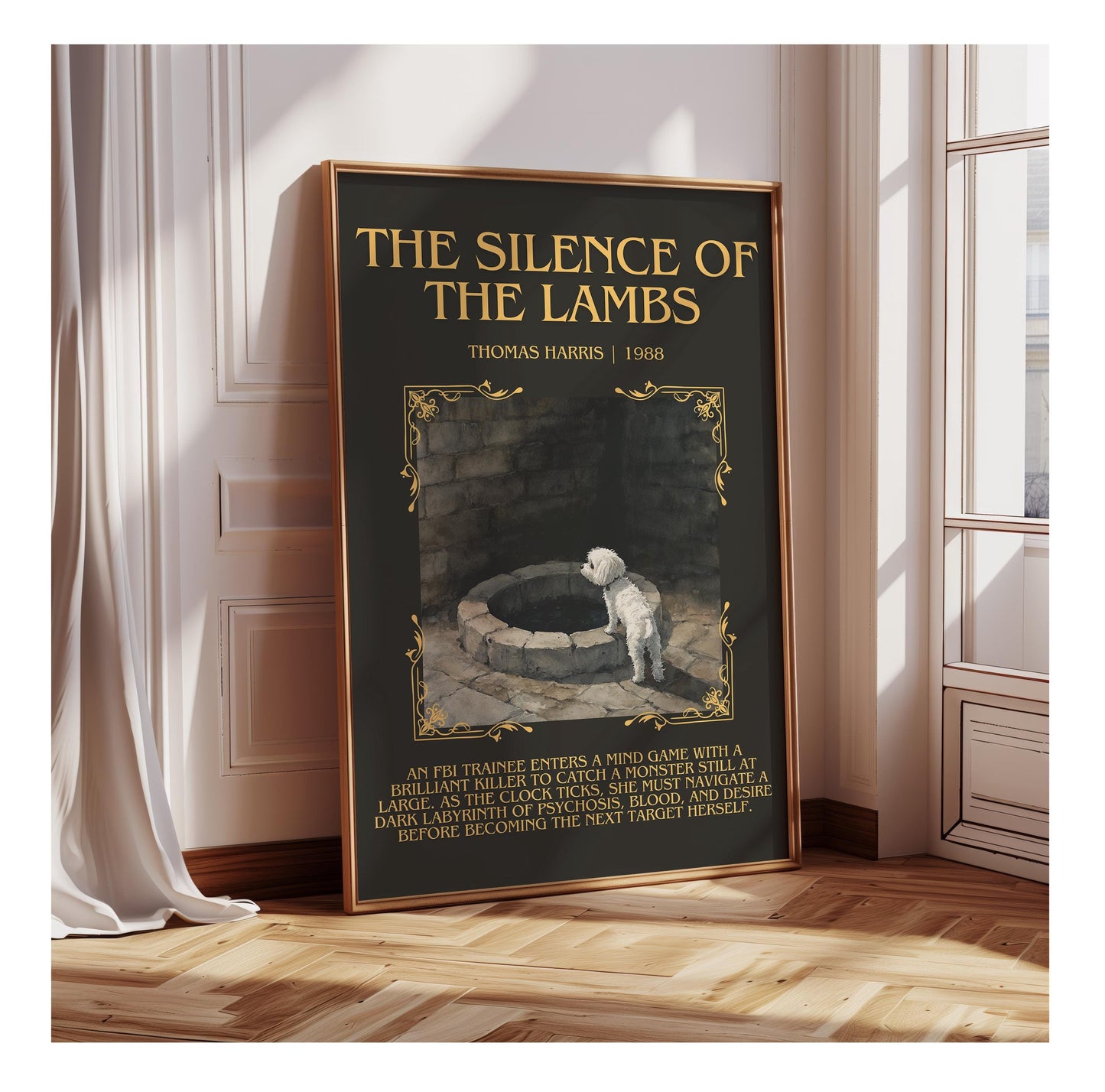 The Silence Of The Lambs by Thomas Harris | Descriptive Book Poster | Blurby