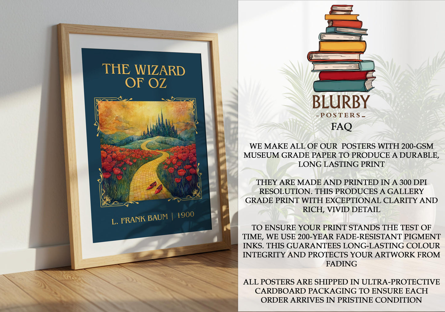 The Wizard Of Oz by L. Frank Baum | Descriptive Book Poster | Minimalist