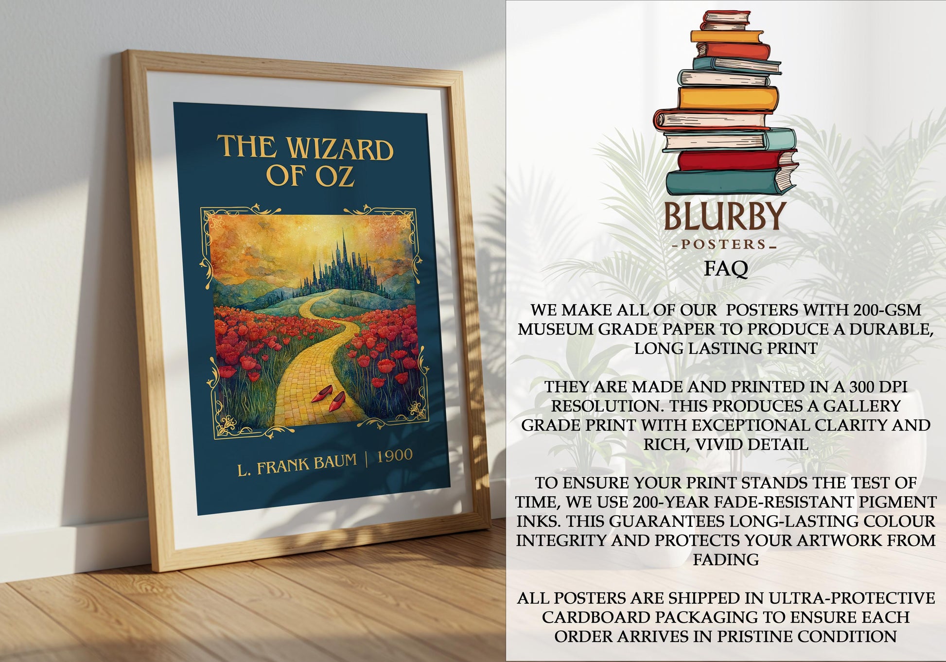 The Wizard Of Oz by L. Frank Baum | Descriptive Book Poster | Minimalist