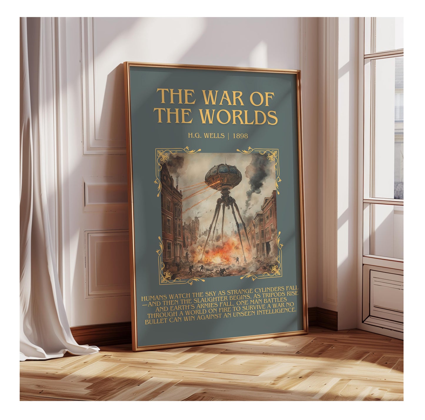 The War Of The Worlds by H.G. Wells | Descriptive Book Poster | Blurby