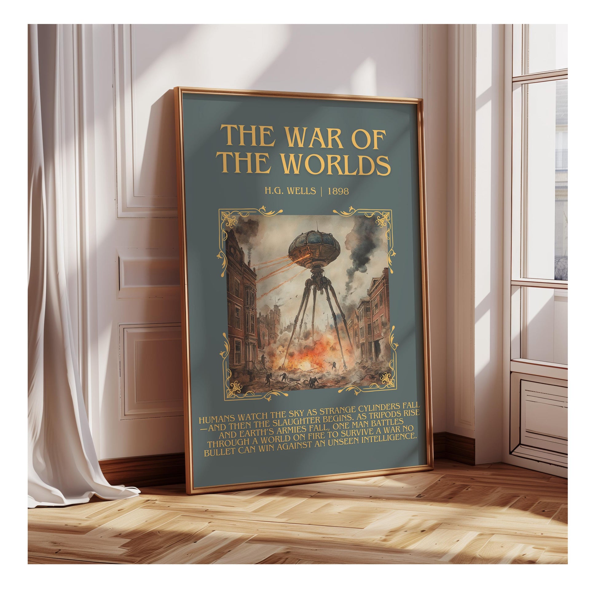 The War Of The Worlds by H.G. Wells | Descriptive Book Poster | Blurby