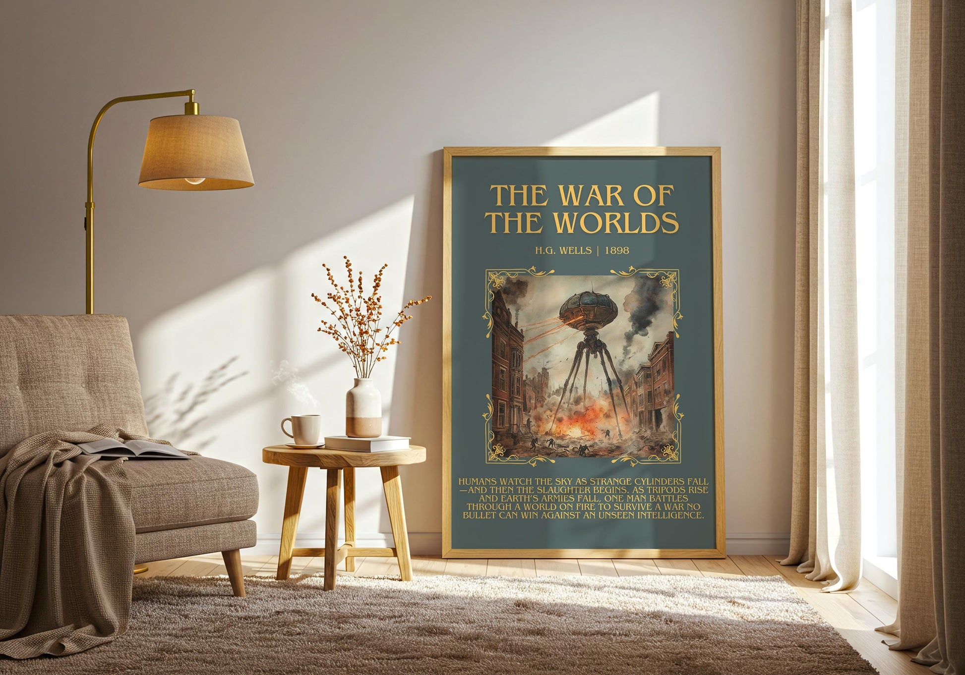 The War Of The Worlds by H.G. Wells | Descriptive Book Poster | Blurby