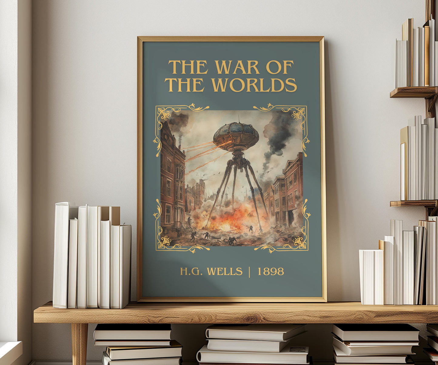 The War Of The Worlds by H.G. Wells | Descriptive Book Poster | Minimalist