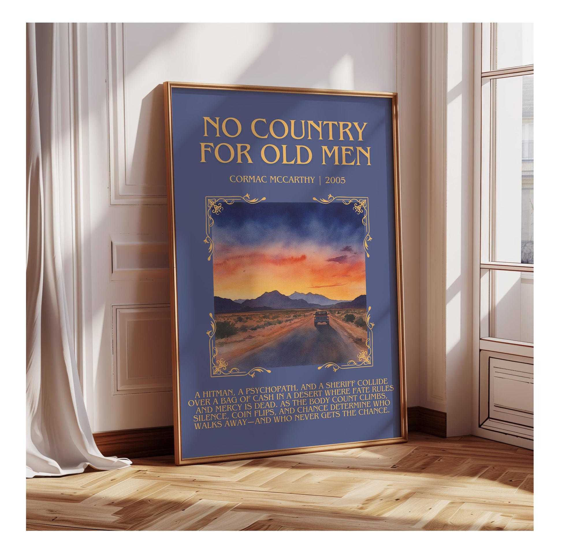 No Country For Old Men by Cormac McCarthy | Descriptive Book Poster | Blurby