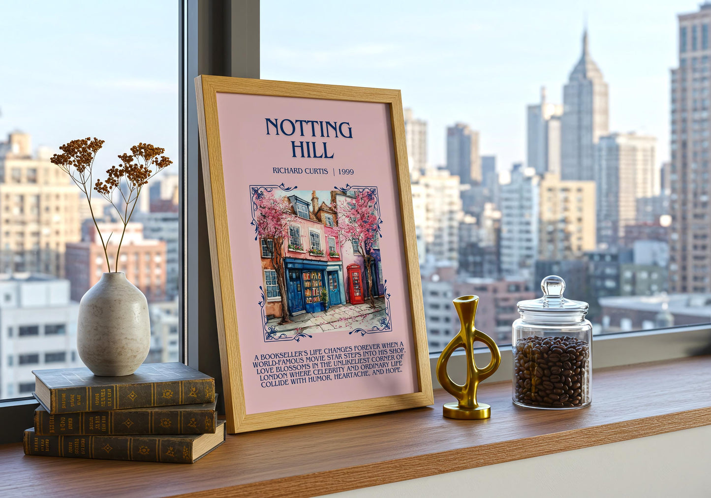 Notting Hill by Richard Curtis | Descriptive Book Poster | Blurby