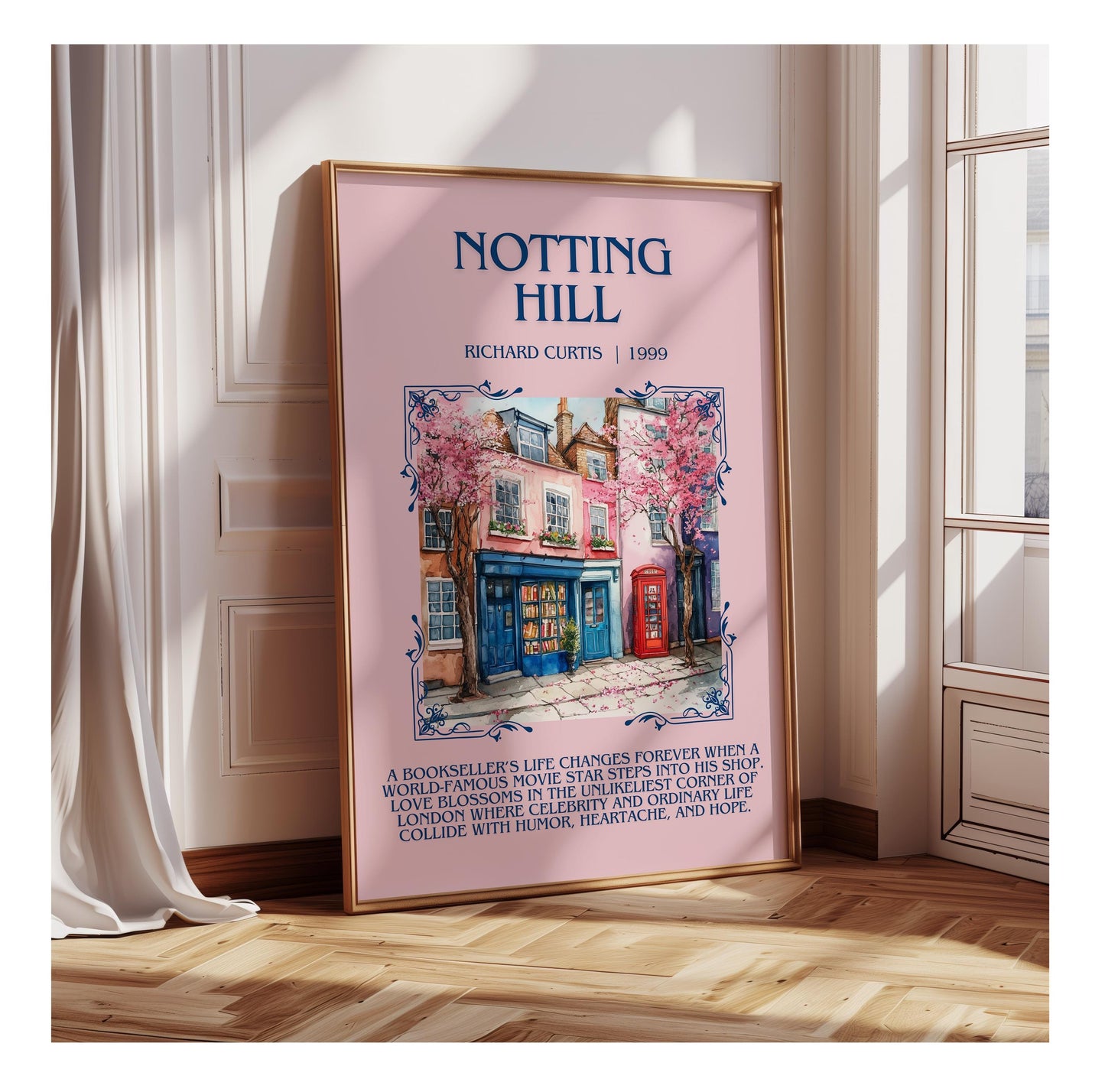 Notting Hill by Richard Curtis | Descriptive Book Poster | Blurby