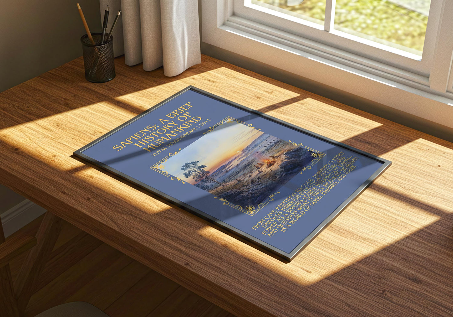 Sapiens: A Brief History Of Humankind by Yuval Noah Hurari | Descriptive Book Poster | Blurby