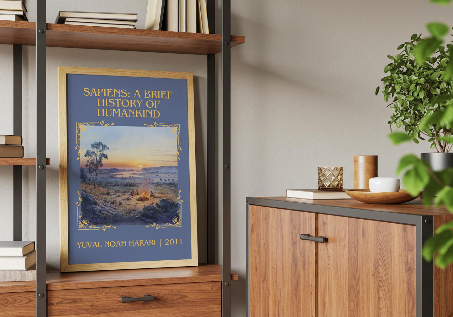 Sapiens: A Brief History Of Humankind by Yuval Noah Harari | Descriptive Book Poster | Minimalist