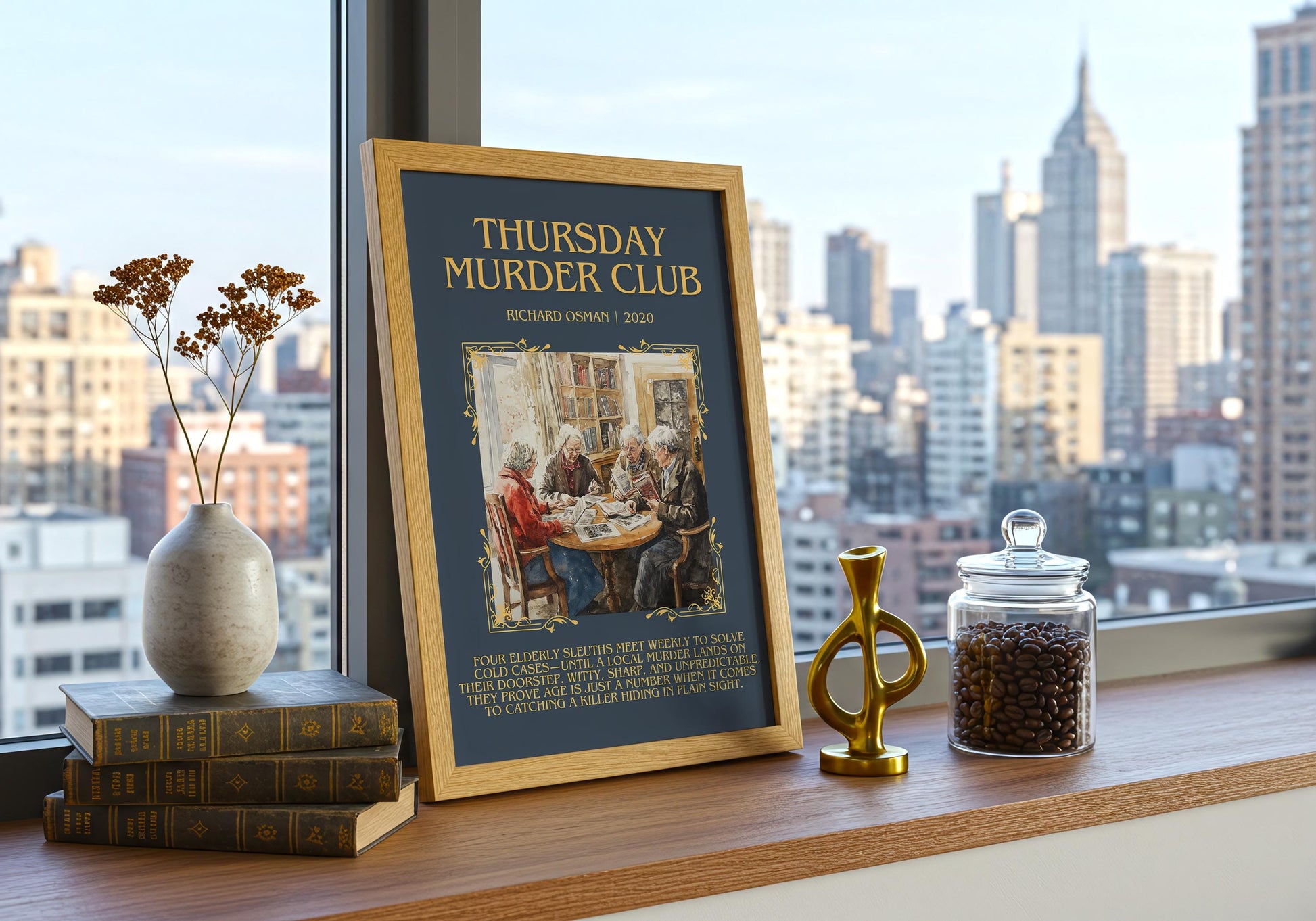 Thursday Murder Club by Richard Osman | Descriptive Book Poster | Blurby