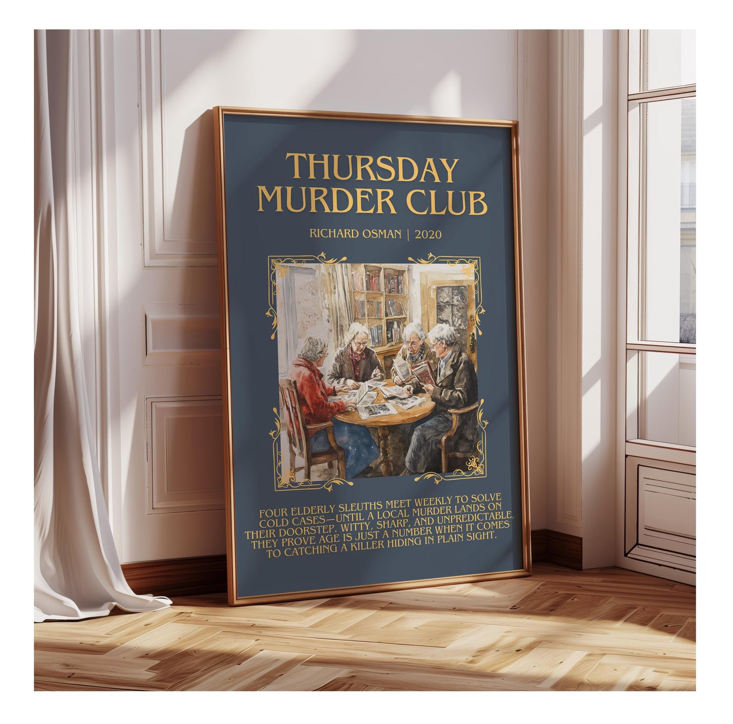 Thursday Murder Club by Richard Osman | Descriptive Book Poster | Blurby