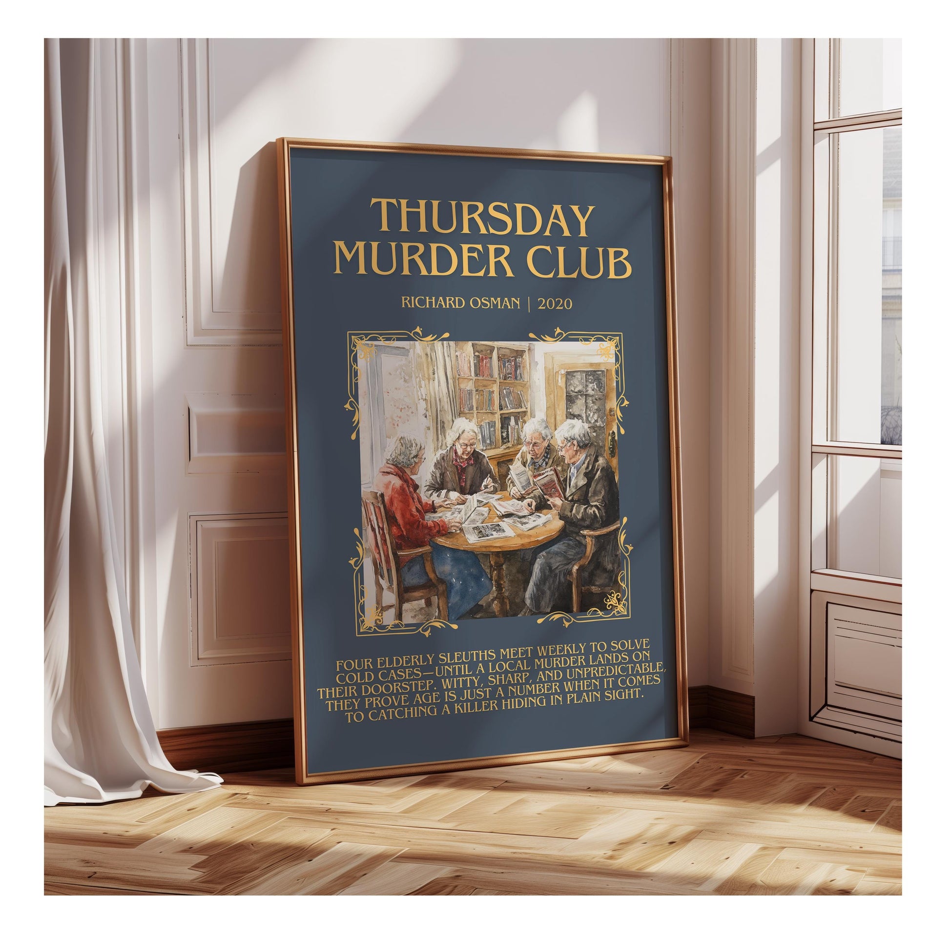 Thursday Murder Club by Richard Osman | Descriptive Book Poster | Blurby