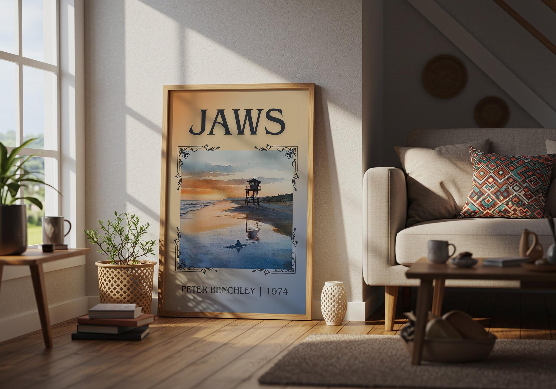Jaws by Peter Benchley | Descriptive Book Poster | Minimalist