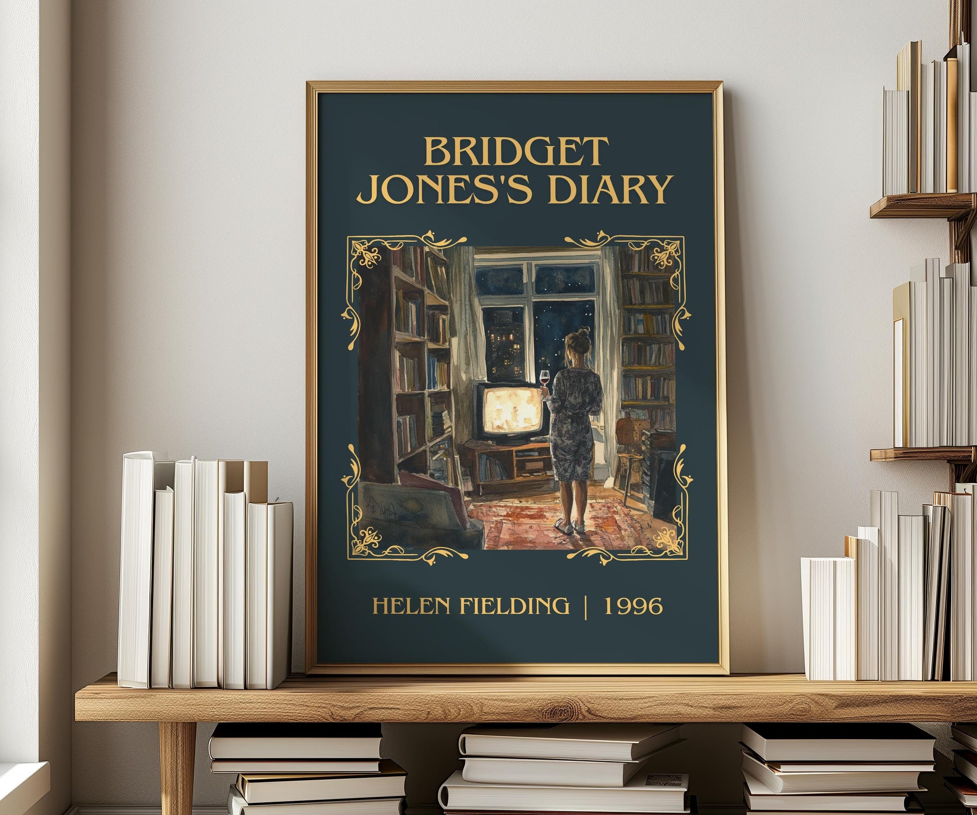 Bridget Jones's Diary by Helen Fielding | Descriptive Book Poster | Minimalist