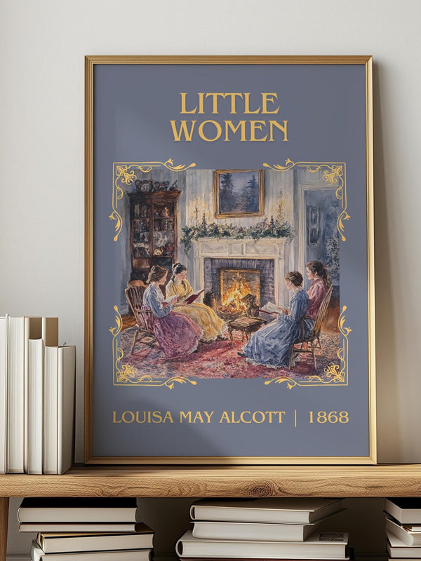 Little Women classic book art print in frame leaning in hallway – classic literature wall art