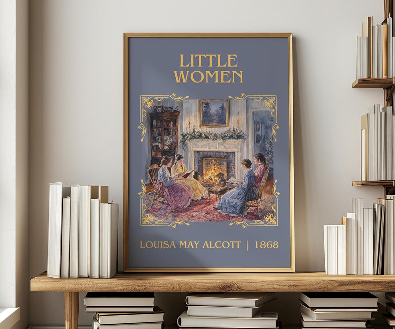Little Women classic book art print in frame leaning in hallway – classic literature wall art