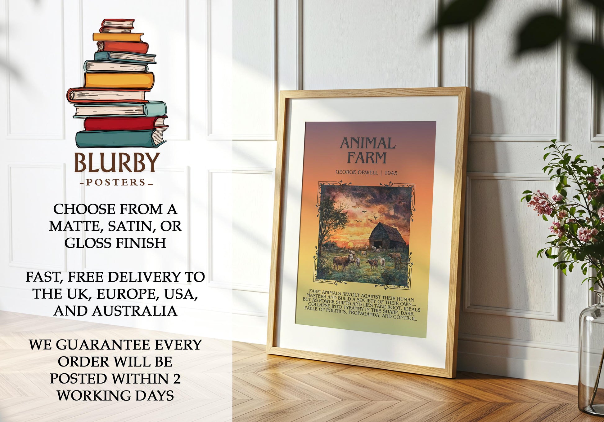 Animal Farm by George Orwell | Descriptive Book Poster | Blurby