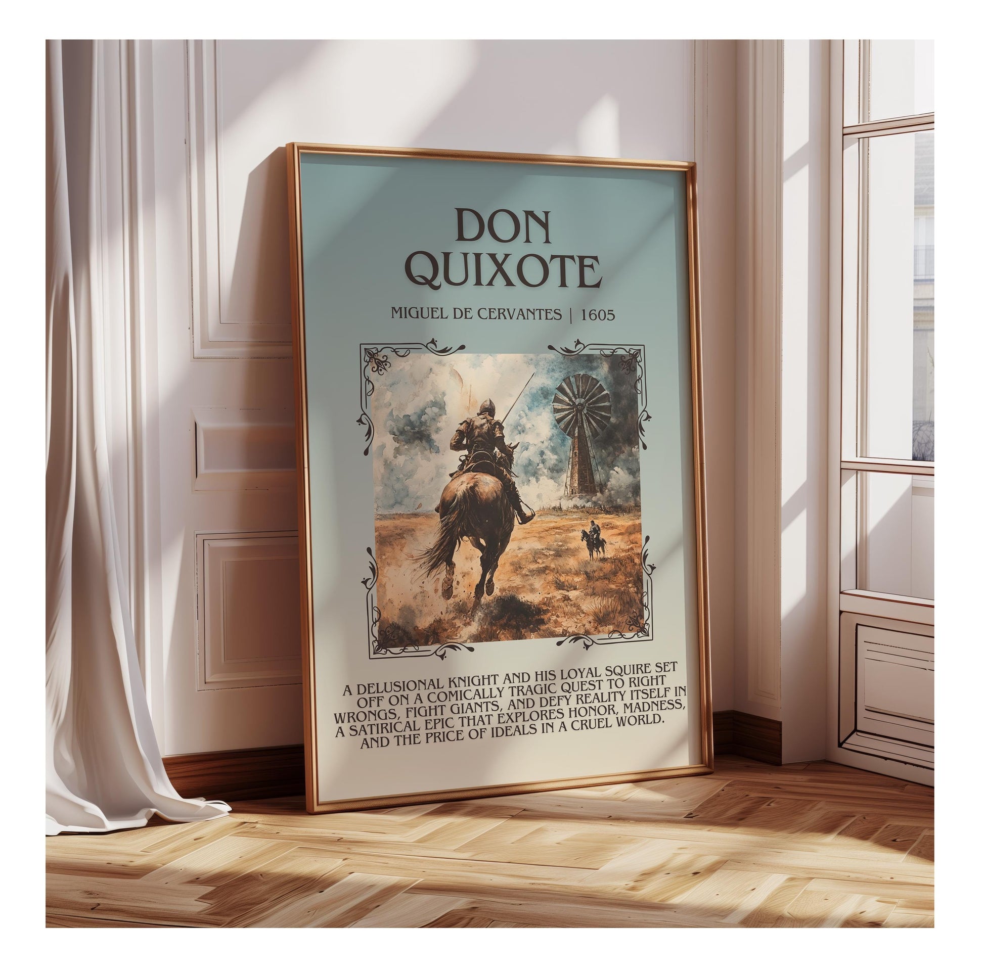 Don Quixote by Miguel De Cervantes | Descriptive Book Poster | Blurby