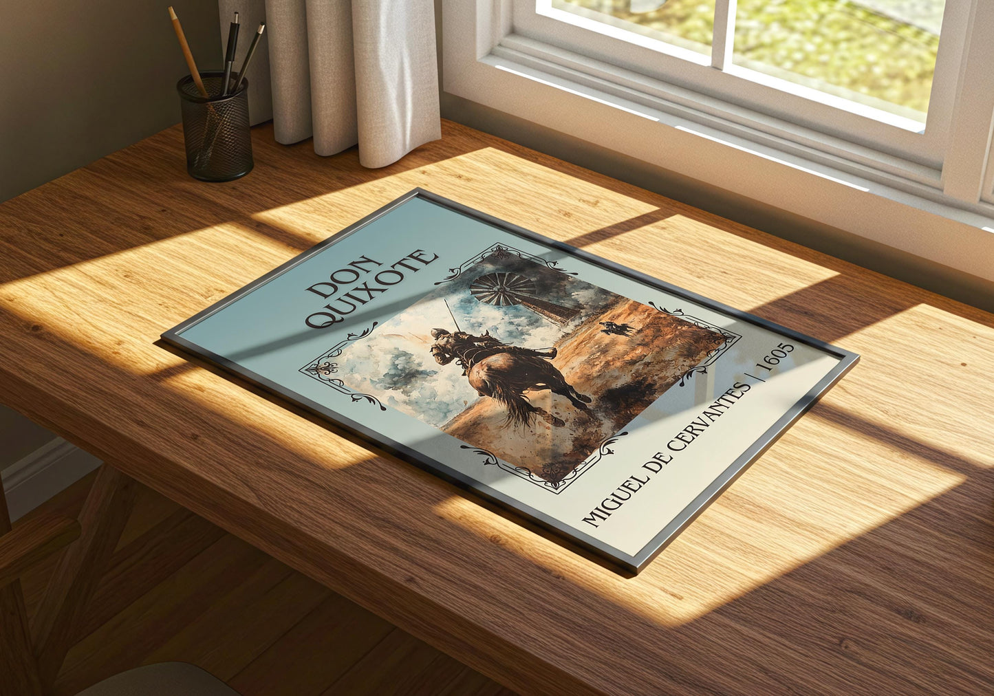 Don Quixote by Miguel De Cervantes | Descriptive Book Poster | Minimalist