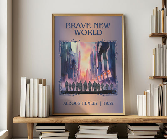 Brave New World by Aldous Huxley | Descriptive Book Poster | Minimalist